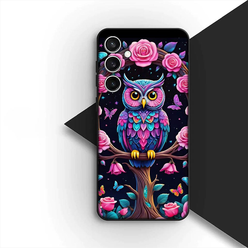 Protective Cover for Samsung Galaxy S24 S25 S23 FE Ultra Plus S7 Edge S25+ S23+ A56 5G Casing Phone Case Cartoon Owl Anime
