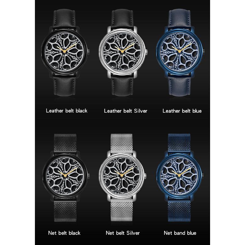 SANDA Новые кварцевые часы со стальным ремешком, мужские полые вращающиеся мужские простые индивидуальные часы