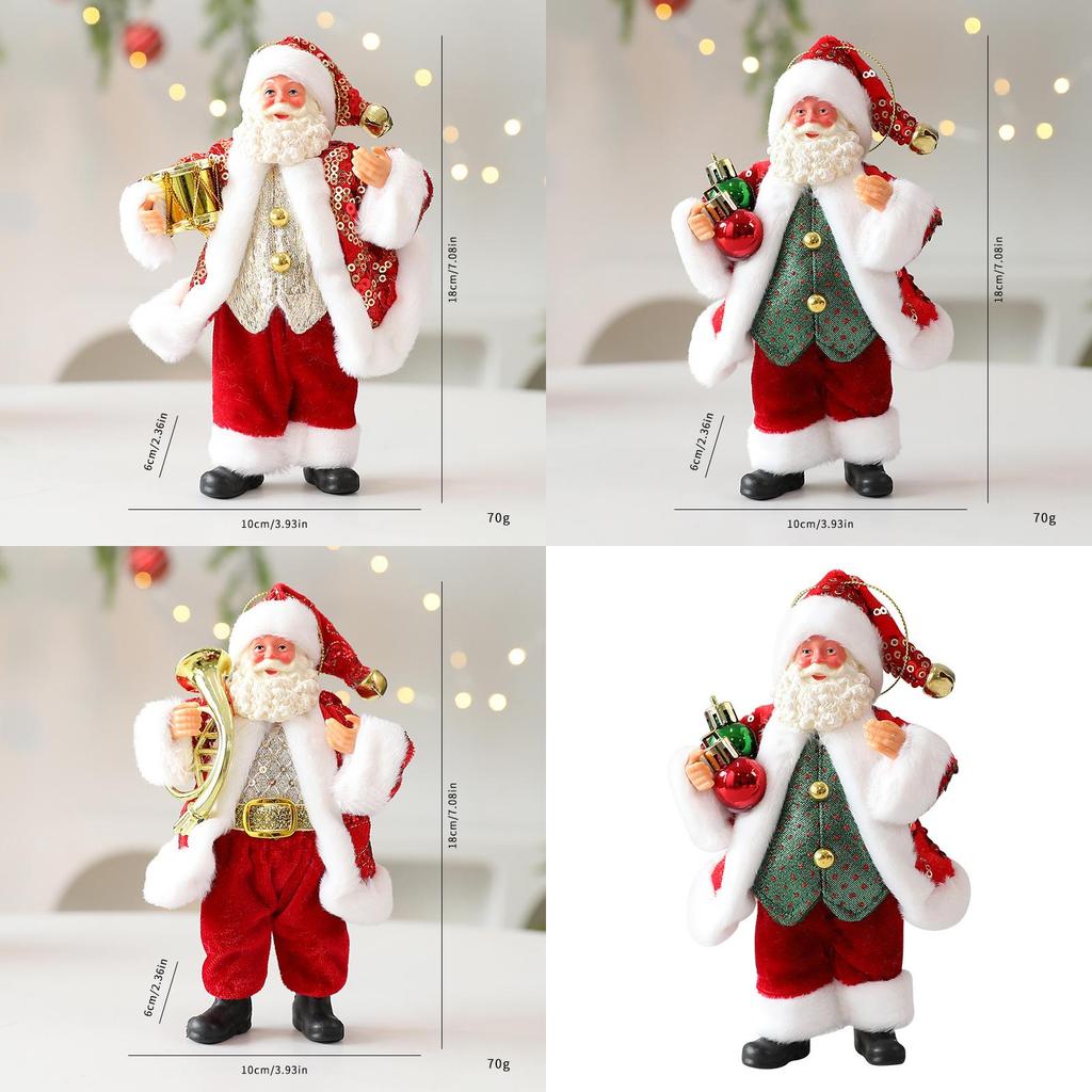 Cute Santa Claus Ornament With Musical Instruments Christmas Decoration Props For Holiday Windows And Mantel Decorations
