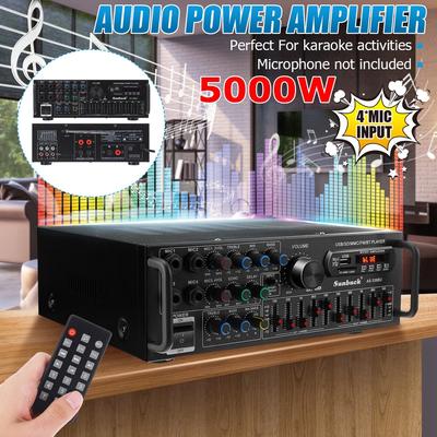 5000 Вт Bluetooth стерео усилитель объемного звука USB SD AMP FM DVD AUX ЖК-дисплей домашний кинотеатр караоке усилитель дистанционного управления