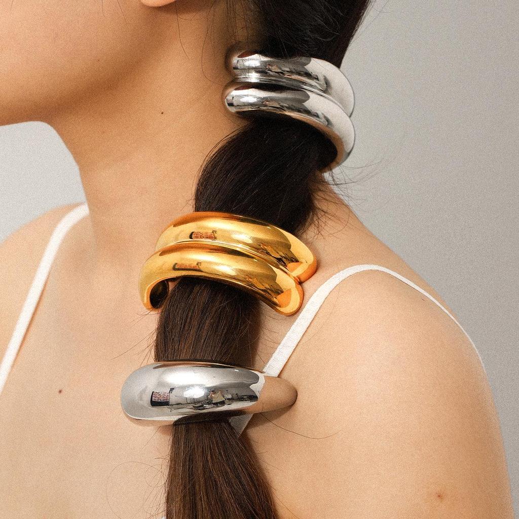 Минималистичная гладкая резинка для волос из нержавеющей стали - Прочная, уникальная, яркая резинка для волос для женщин