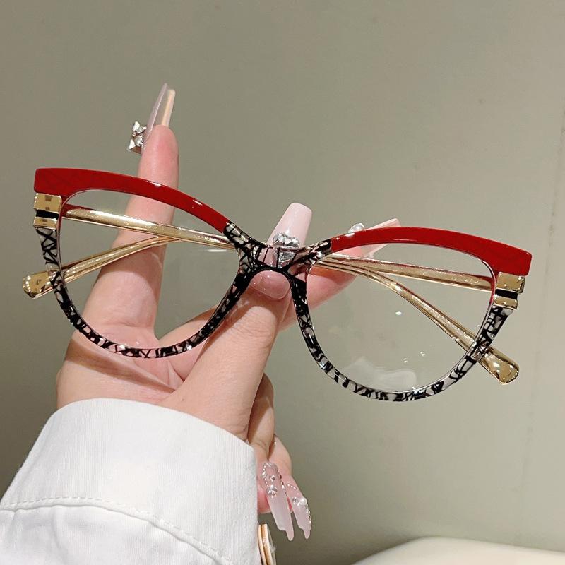 Vintage Cat Eye Anti Blue Light Optical Lens Glasses Women Luxury Myopia Customize Prescription Photochromic Eye Glasses Frames