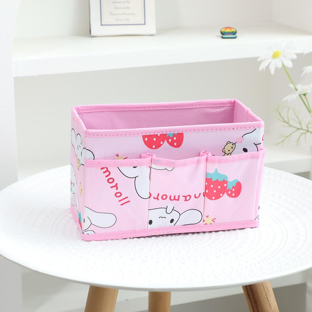 Hello Kitty Kuromi Pochacco Pattern Multi Pocket Foldable Desktop Storage Box For Bedroom And Office Organization