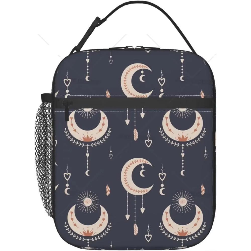 Mystical Moon Sun Lunch Bag Insulated Large Capacity Lunch Box for Women Men Reusable Portable Cooler Bag for Office Picnic