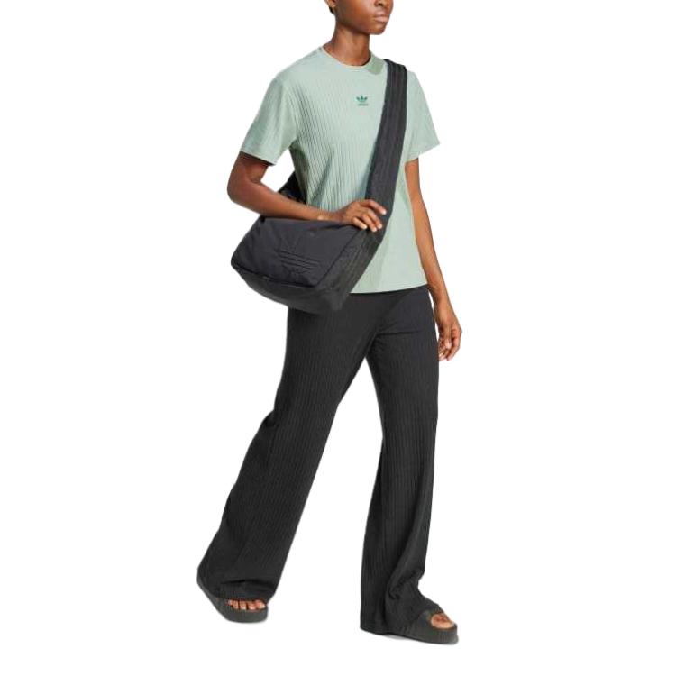 Adidas Футболка Originals Essentials с круглым вырезом и коротким рукавом, однотонная, женские топы, зеленая JD1490