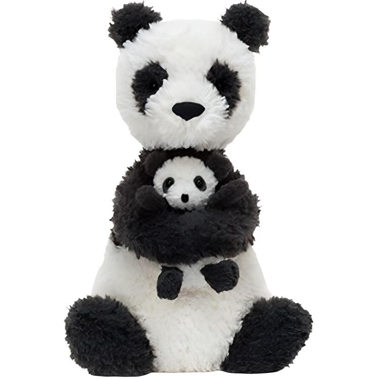 JELLYCAT Животные джунглей Хадос Панда Успокаивающая черно-белая кукла Плюшевая кукла Высота 24 см