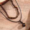 Pine Stone Double Layer Necklace Pendant Sweater Chain Fashion Necklaces for Men  Men