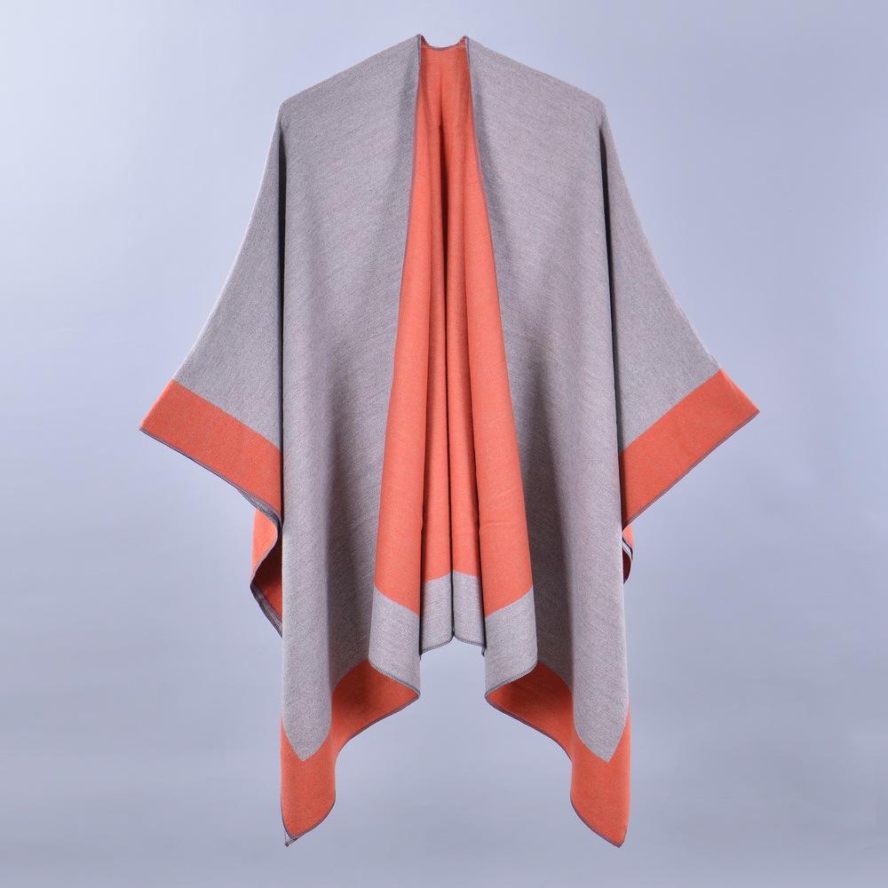 Women's Versatile Solid Color Spring Scarf Shawl - Imitation Cashmere Poncho for All Seasons