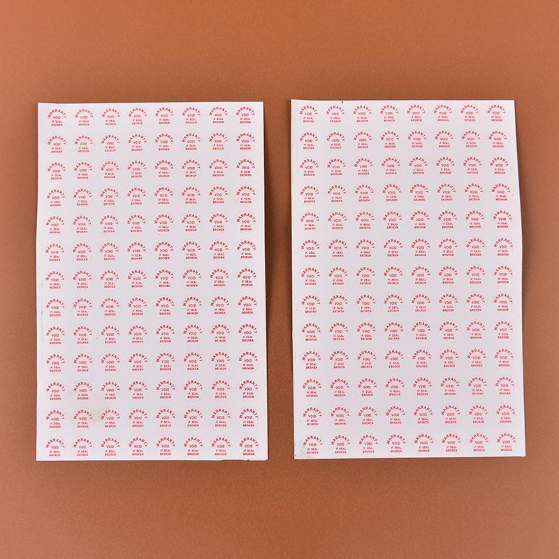 2Sheets/208Pcs Warranty Void If Damaged Protection Security Label Sticker Seal