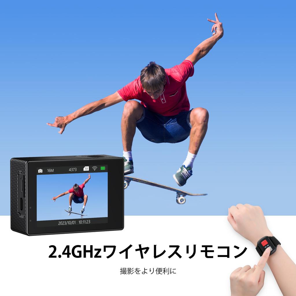 Action-камера Dragon Touch 4K30FPS 20 МП Подводная камера 30 м Водонепроницаемый объектив Видеоэкшн-камера Аккумуляторы Стабилизация изображения 4-кратный зум Пульт дистанционного управления