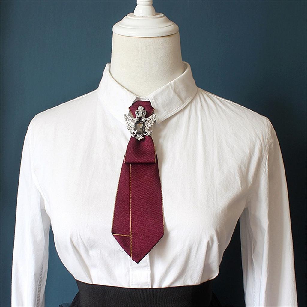 Uniform Ties For Janpanese JK Uniform Cosplay Accessory Neckwear Jk Seifuku Anime Necktie with Rhinestones Metal Charm