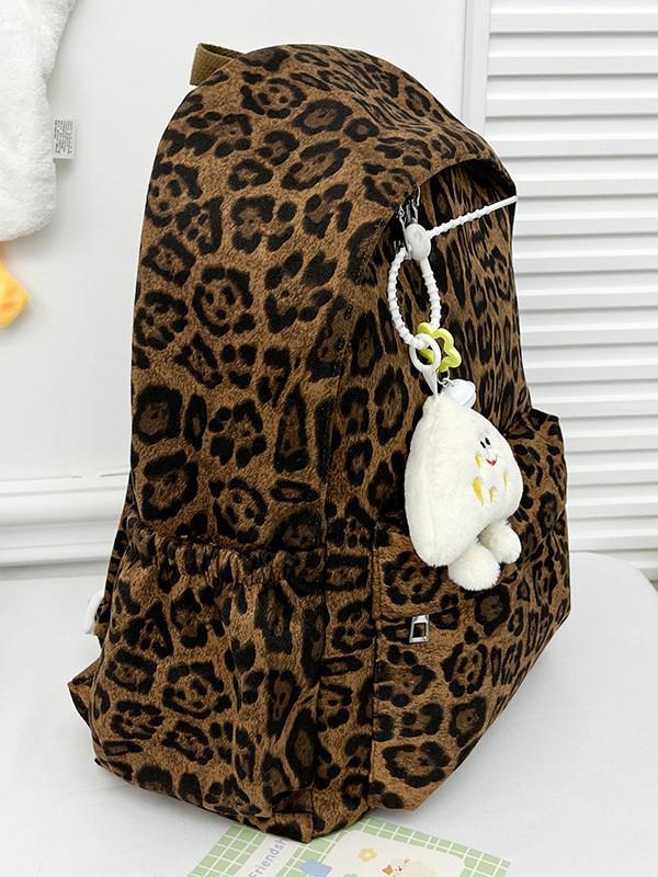 Leopard Print Women's Backpack 2025: Stylish Versatile Storage for Commuting & Travel - Perfect for Casual Autumn/Winter Looks.