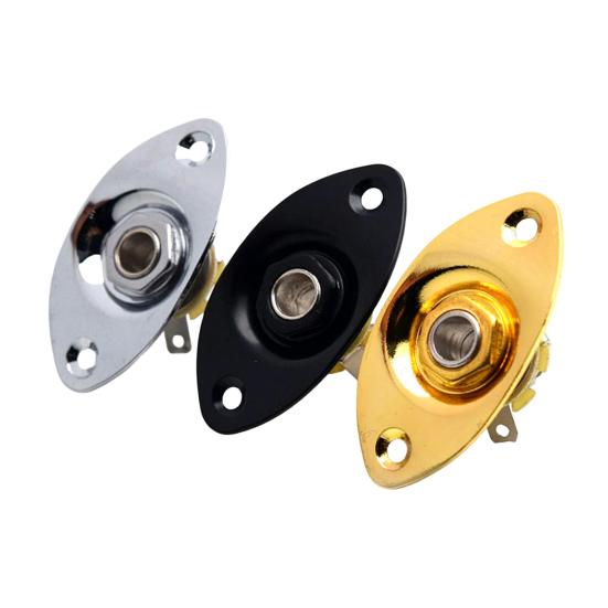 1/4" овальный входной разъем для электрогитары металлический выходной разъем пластина гнездо с винтами эллиптический кошачий глаз входной разъем гнездо для электрогитары бас