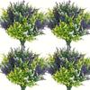 UV-Resistant Artificial Lavender Bouquets - Vibrant  Floral Arrangements for Outdoor Garden, Porch, Window Sill, Home Decor