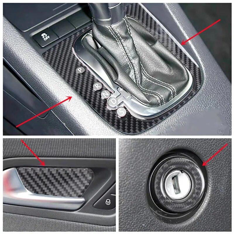 Carbon Fiber Car Interior Trim Strips For Volkswagen VW Scirocco Center Console Gear Shift Frame Panel Sticker Car Accessories