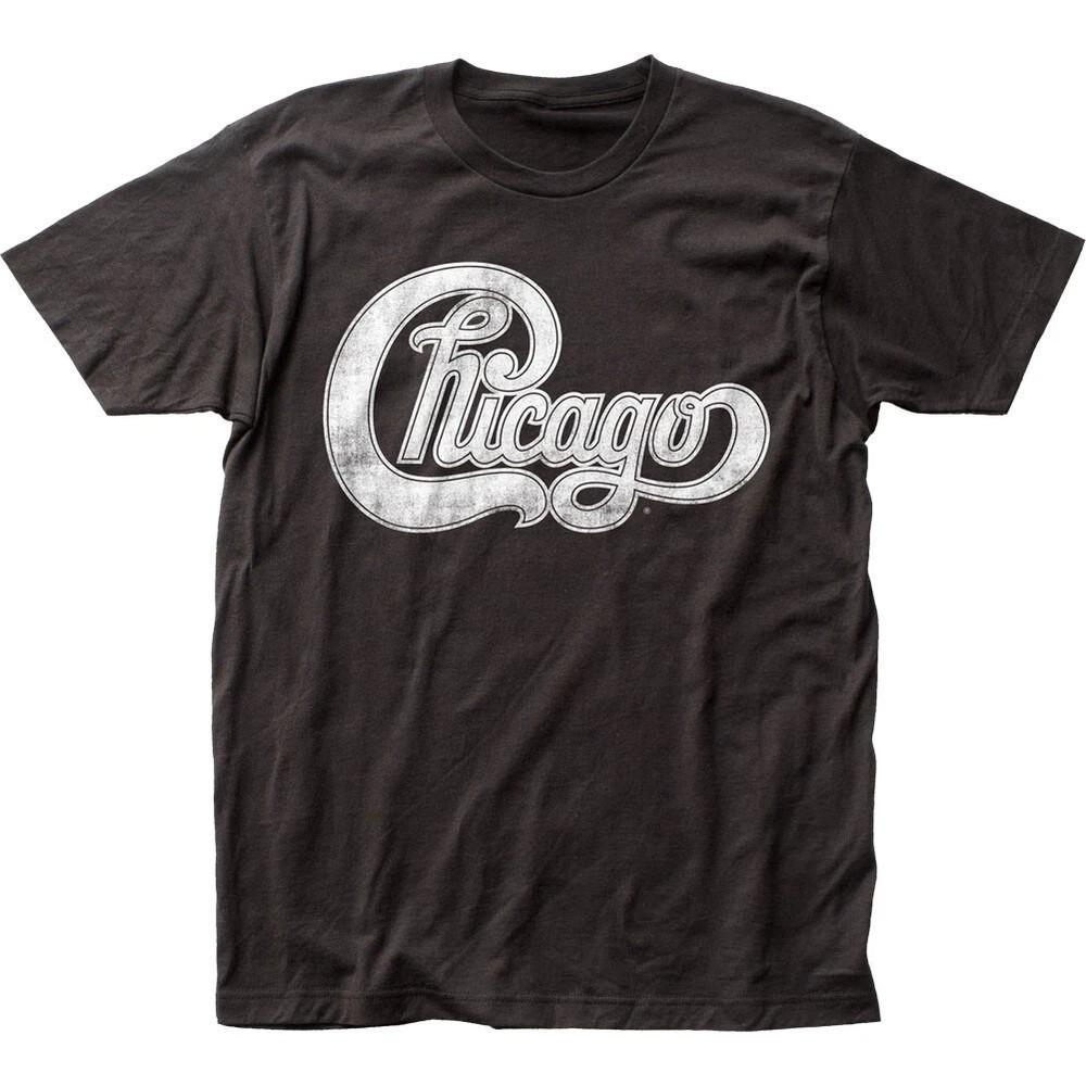 Chicago Logo Mens T Shirt Rock and Roll Music Classic Band Tee New Black Unisex T-Shirt