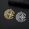 Teamer Vintage Viking Amulet Crescent Pendant For Necklace Bracelet Jewelry Making Stainless Steel Witch Celtics Knot Charms