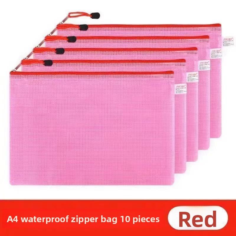 10PCS Zipper Mesh Bags A4/A5 Plastic Zipper Bags For Organizing Zipper Mesh Bags Waterproof Clear Travel Bags Office Supplies Document