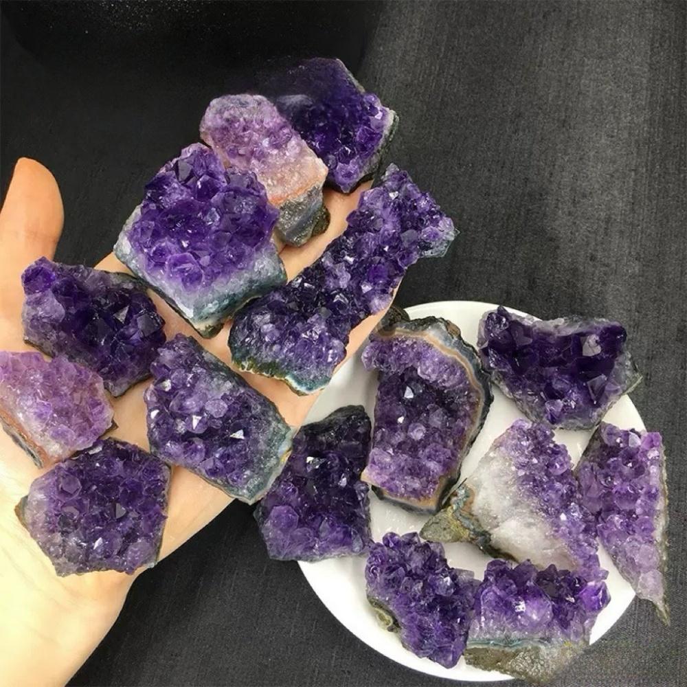 Natural  Amethyst Quartz Purple Crystal Cluster Healing Raw Stones Specimen Home Decoration Crafts Decoration Ornament