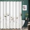 1 шт. Белая Серая Простая Расписанная вручную с цветочным принтом Занавеска для душа для ванной комнаты отеля, квартиры, Настенный гобелен для украшения