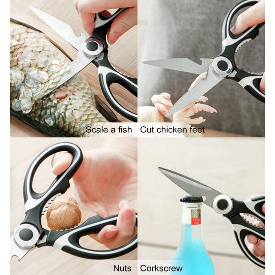 Кухонные ножницы Ножницы для куриных костей Нескользящие удобные ножницы из нержавеющей стали с защитным чехлом Многофункциональные прочные ножницы