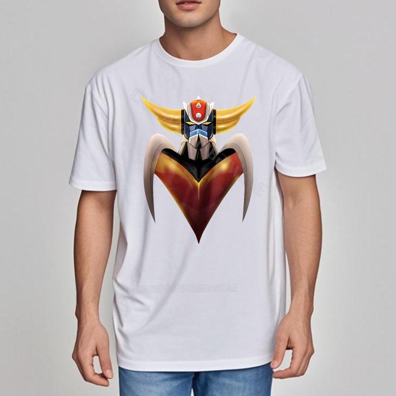 Unisexs Top Daily Wear Basic T Shirt Red And Gold Robot Design Short sleeve Breathable Tee Cool Quick Dry T Shirt Black
