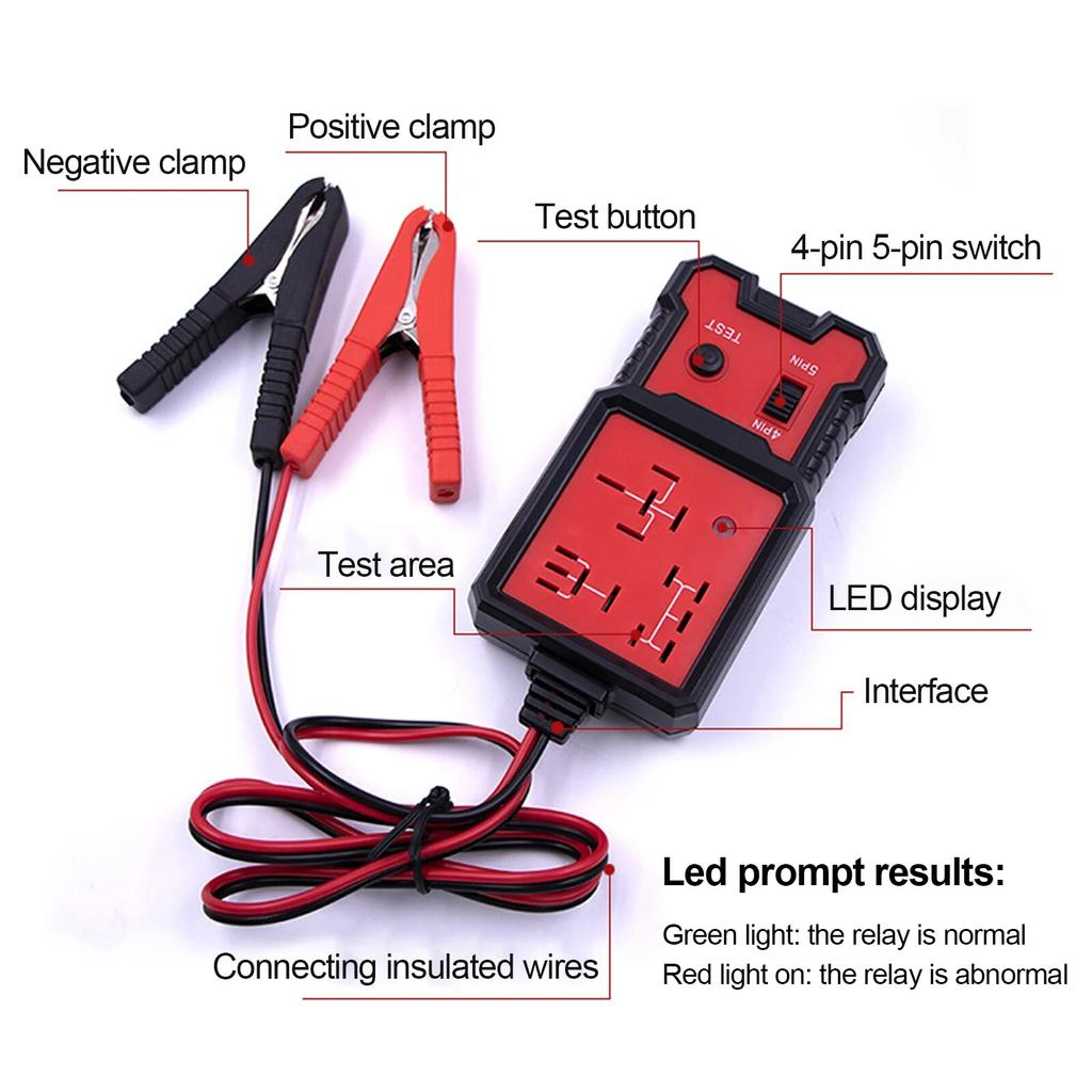 1/2 шт. автомобильный электронный тестер реле, автомобильный аккумулятор, проверка светодиодного индикатора, универсальный 12 В, тестер автомобильных реле