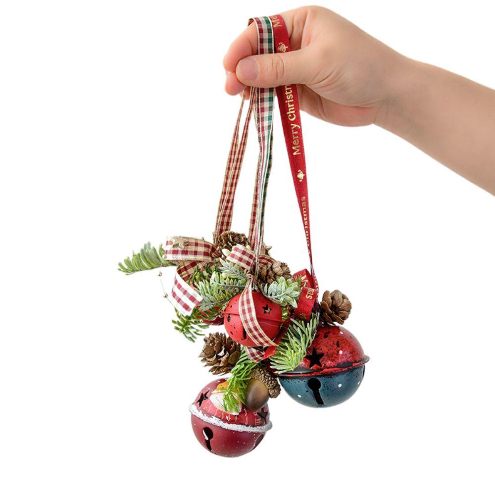 Iron Art Jingle Bell Pendant Simulation Pine Cone Christmas Tree Decorations Home Decoration