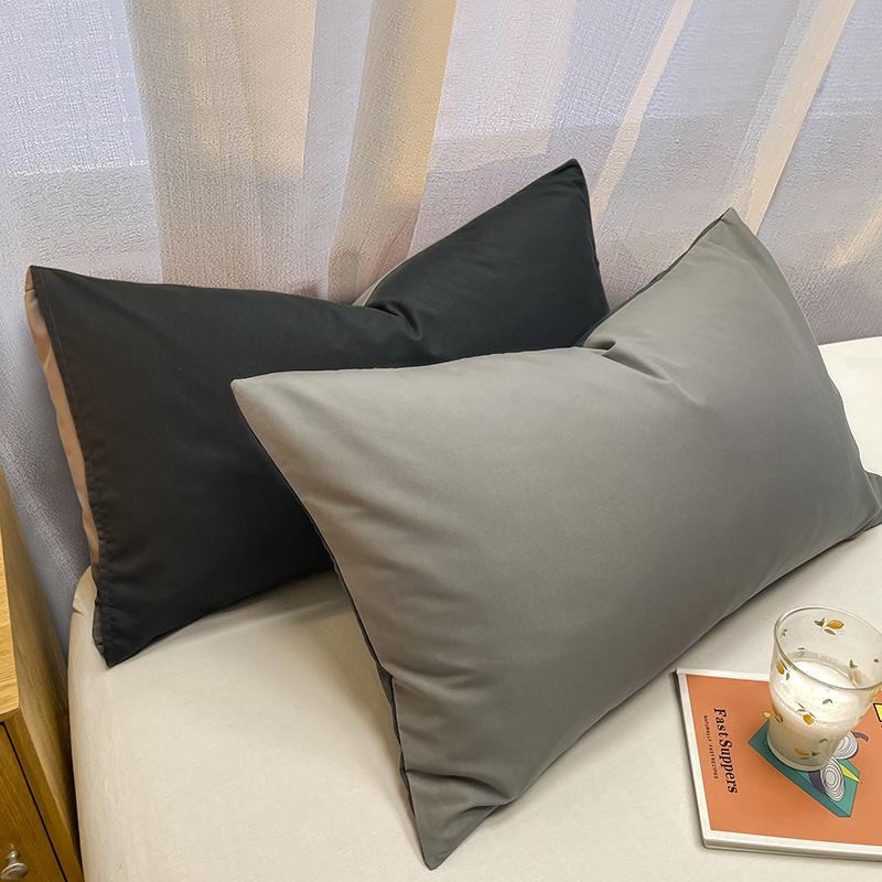 2pc 100% Cotton brushed Color block Pillowcases , Super Soft and Cozy, Wrinkle, Fade, Resistant with Envelope Closure