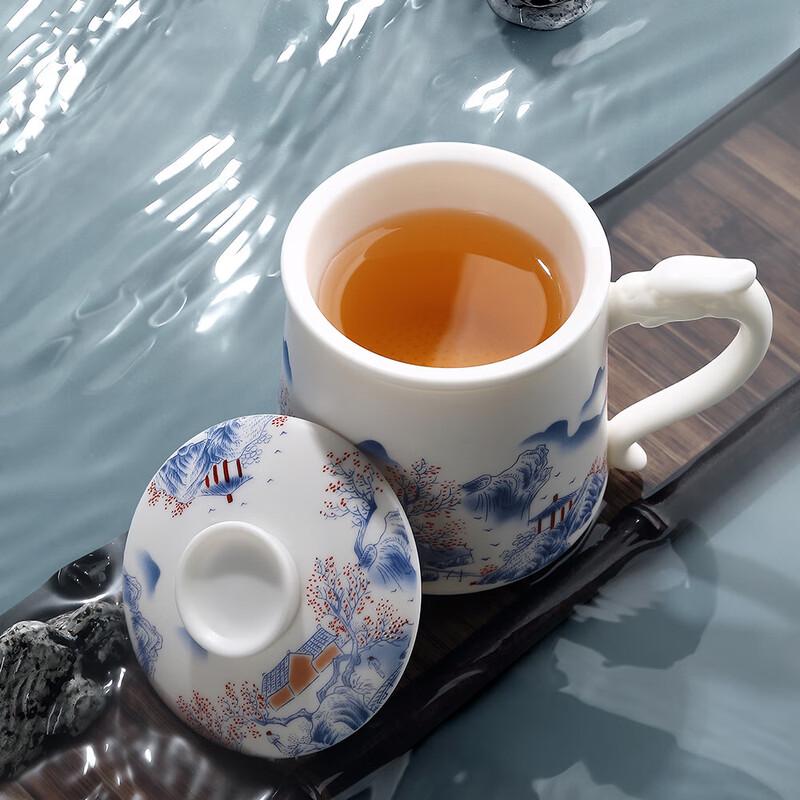 TeaXun Ceramic Tea Cup & Caddy Set