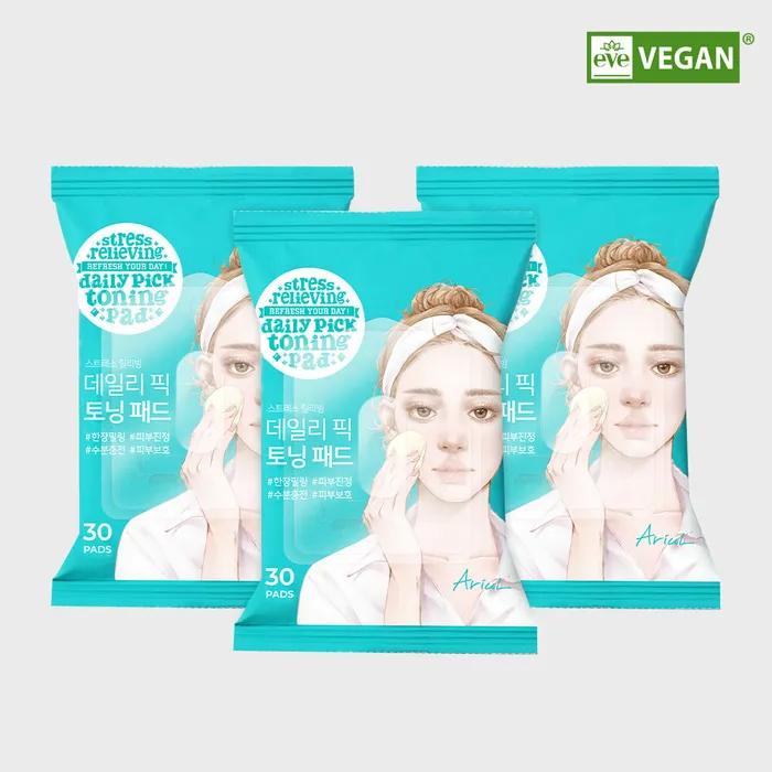 Веганский сертифицированный_Снимающий стресс Ежедневный тонизирующий пэд_30 листов*3