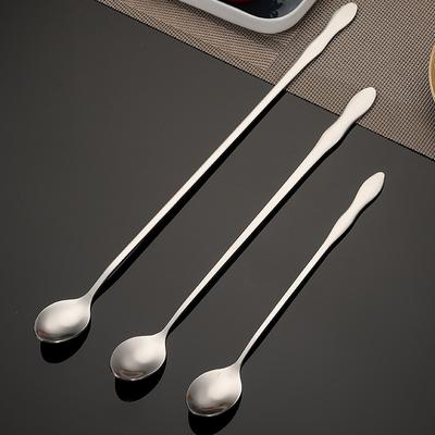Тыква с длинной ручкой, ложка для размешивания чая и кофе, серебряная посуда, нержавеющая сталь, ложки для мороженого, чайные ложки, кухонные принадлежности для бара