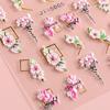 5D Flower Nail Stickers,3D Embossed Flower Nail Stickers Self Adhesive Nail Art Stickers 5D Flower Nail Design Nail Supplies DIY Nail Decoration