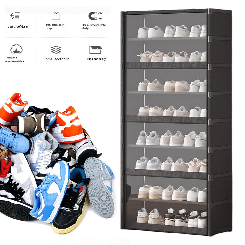 9-Tier Narrow Shoes Shelf Cabinet Holds 18 Pairs Shoe Shelf Sneaker Rack Organizer Shoe Stand Holder for Closet Entryway