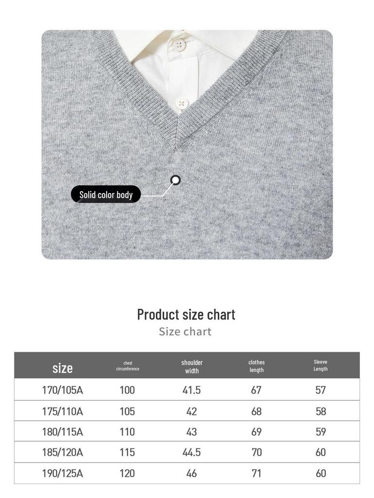 ROMON Мужской пуловер с V-образным вырезом из смесового кашемира