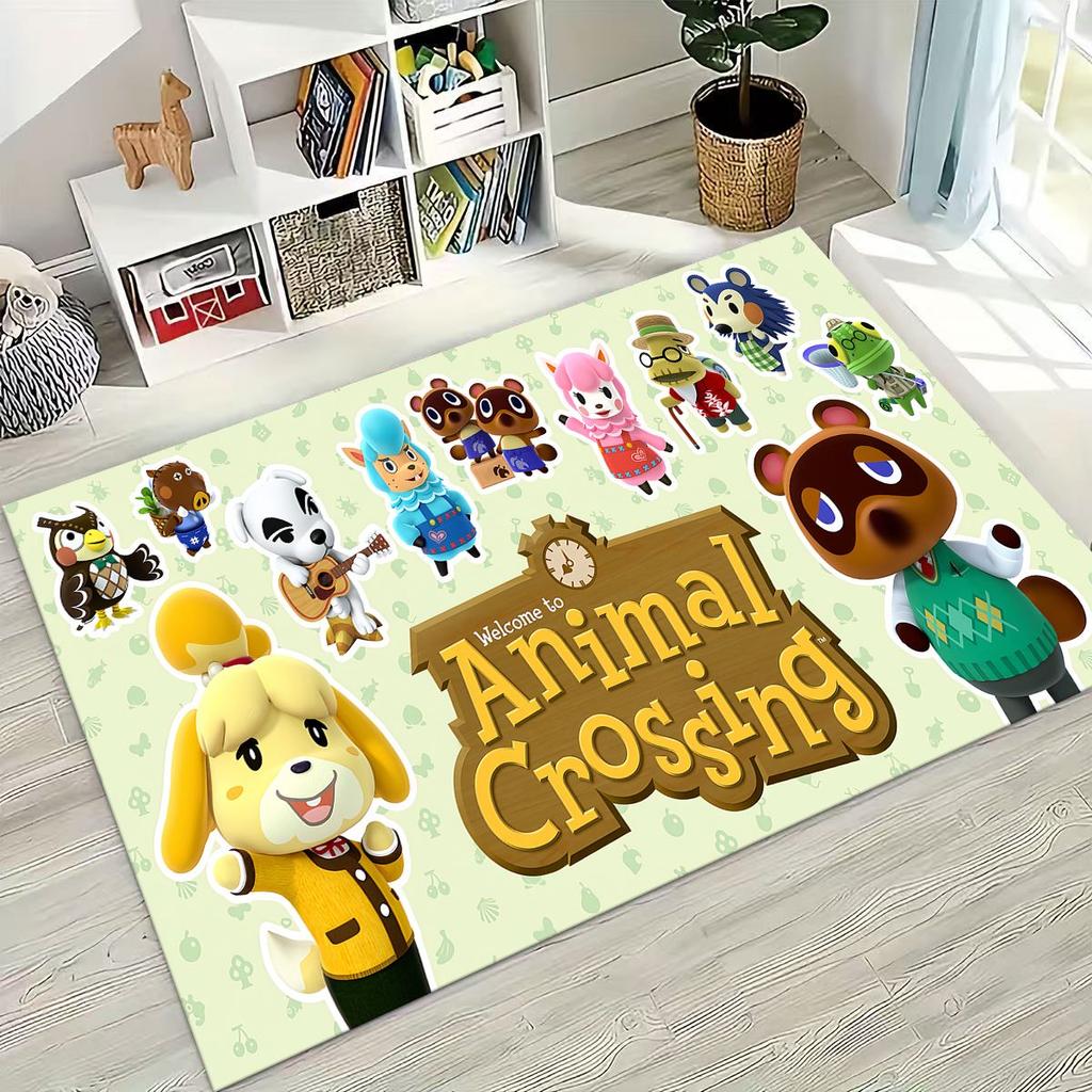 Игровой ковер с мультяшным рисунком Animal Crossing Wild World для спальни, гостиной, дивана, домашний коврик для двери, декор, большой детский игровой нескользящий коврик для пола