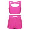 Детский комплект из 2 предметов для девочек, спортивные шорты, укороченные топы с шортами, спортивный костюм, балетная гимнастическая одежда