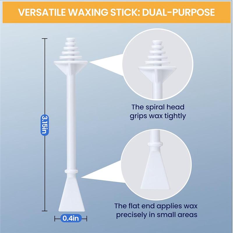 Hair Wax Applicator With Disposable Spatula, 100 Pcs Nose Wax Sticks For Nostril Cleaning, Ear Face Hair Removal