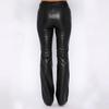 Women Autumn and Winter European and American Casual Straight PU Leather Trousers Women Long Leather Trousers
