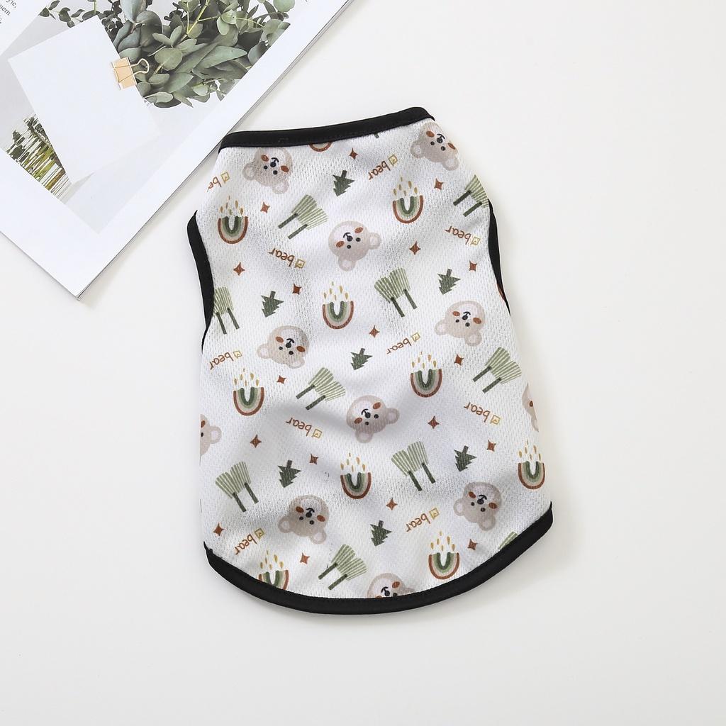 Мультяшный милый костюм домашнего питомца собаки с принтом, толстовка для собаки, дышащий топ-майка для чихуахуа, тедди, XS-2XL