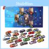 Advent Calendar Countdown Toy Cars Set For Kids Featuring 24 Unique Collectible Designs