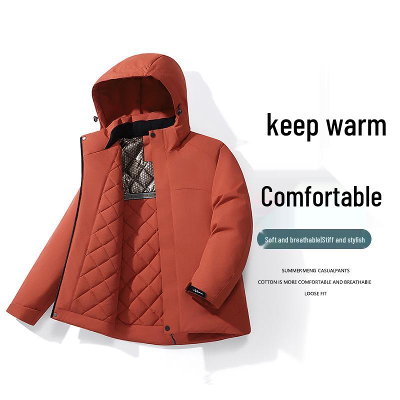 Зимняя горнолыжная куртка Di Yu Shen Long из графена - Утепленная, Теплая, Водонепроницаемая, Повседневная хлопковая верхняя одежда с капюшоном для пар