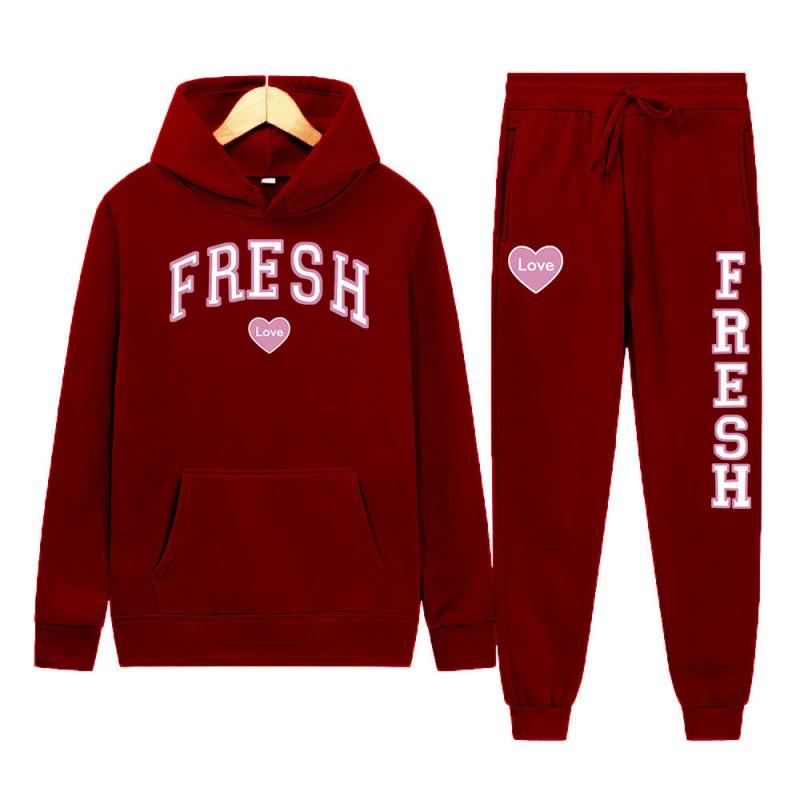 Y2K Hoodie Set Streetwear Tracksuit Unisex Thick Long Sleeve Sweatshirt Pants Fall Winter