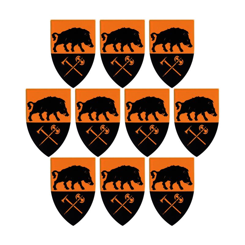 MOC Средневековый Военный Замок Оружие Римский Рыцарь Шлем Щит Аксессуары Строительные Блоки Зеленый Дракон Лев Крестоносец Кирпичи Игрушка