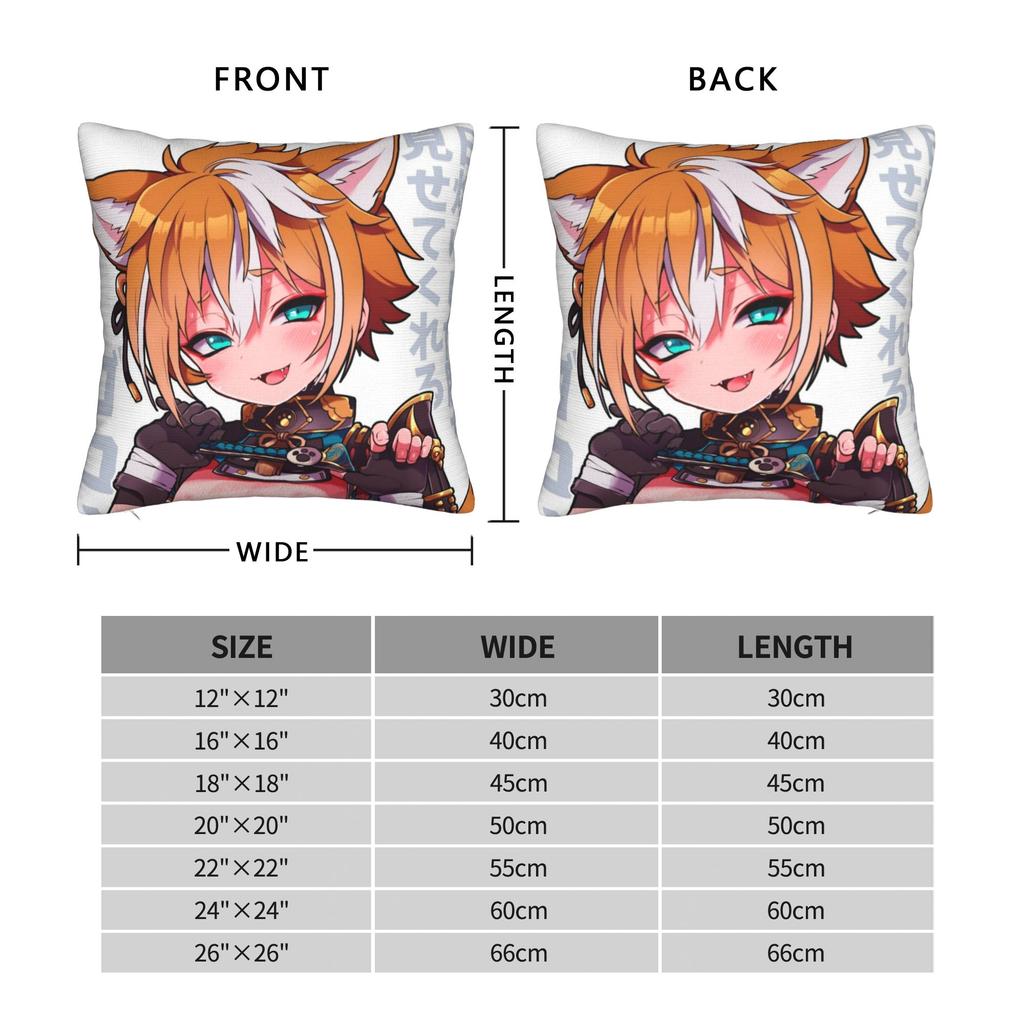 Genshin Impact Gorou Pillowcase Double-Sided Printing Polyester Cushion Cover Decorative Pillow Case Cover Chair Square 40*40Cm