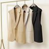 Fashion Temperament Capable Style New Version of All Black Suit Vests Female Autumn Wear