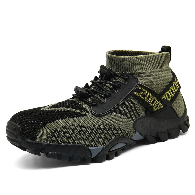Men's Shoes Mountaineering New Breathable Flyknit Shoes Casual Fashion Men's and Women's Plus Size Men's Shoes Breathable Outdoor Sneakers