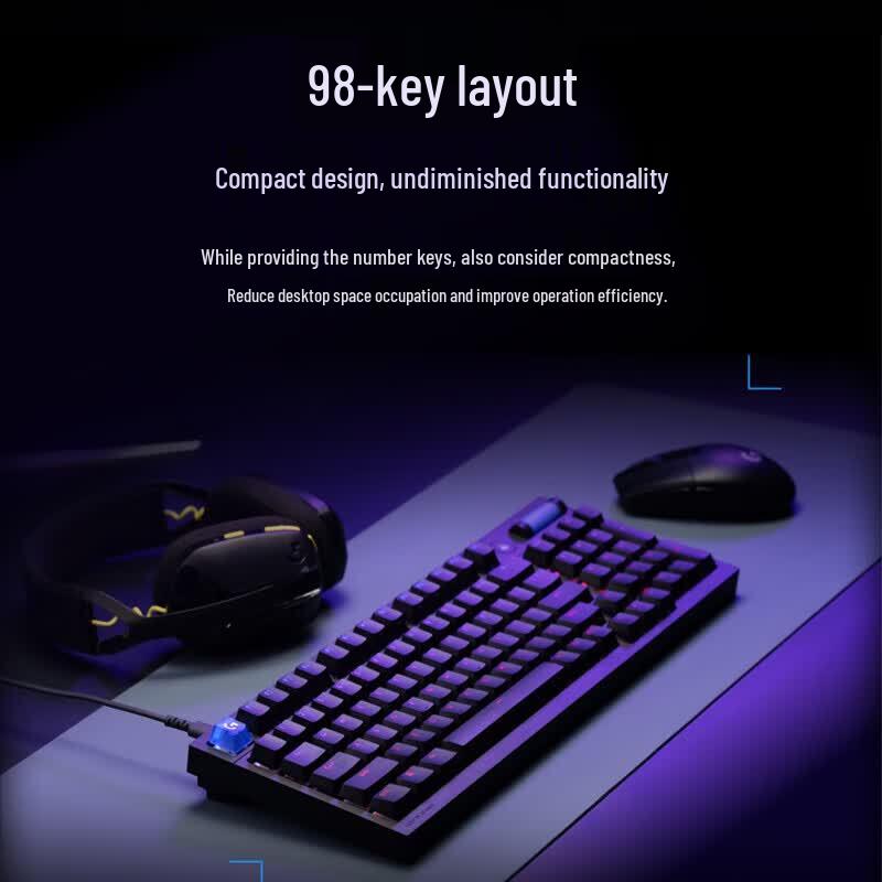 Logitech G316 X 98-клавишная горячезаменяемая RGB проводная механическая клавиатура