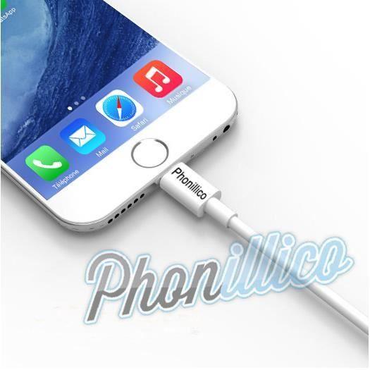 Lot 3 Cables USB Chargeur Blanc compatible iPhone SE Phonillico®