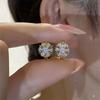 Stylish and compact design snowflake earrings, ear buckles, new light luxury high-end zircon stud earrings, women's versatile earrings.